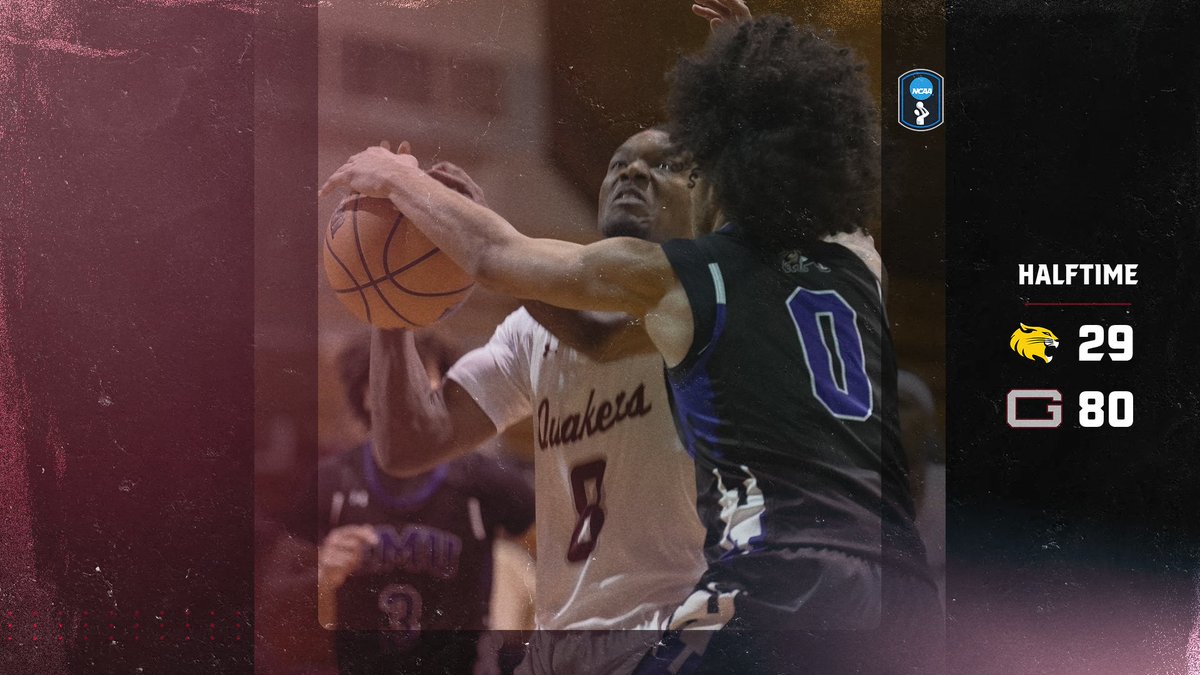 GuilfordMBB's tweet photo. HALF | Safe to say it's our largest halftime lead of the year.

#GoQuakes https://t.co/PyFFwqayil