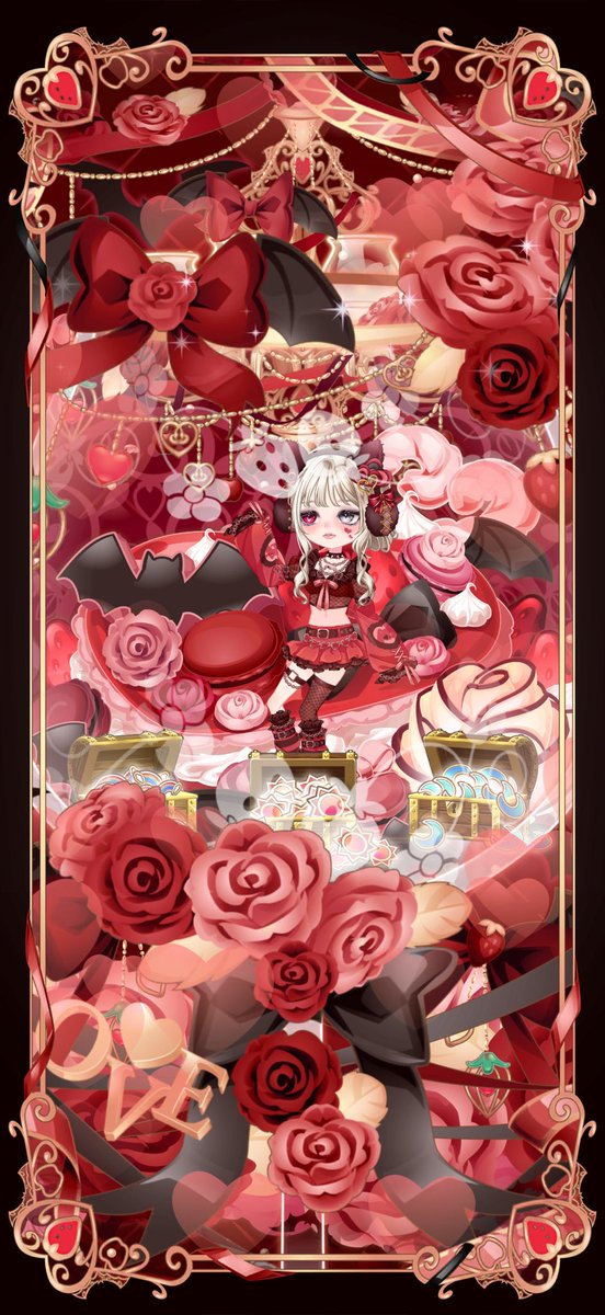 和装→バレンタイン風に変更完了( *´꒳`*)
最近はハートピア開きがちでペアリサボり民です(´×ω×`)
ガチャの軍資金欲しい！

#バレンタイン
#ペアリウム #着せ替えゲーム