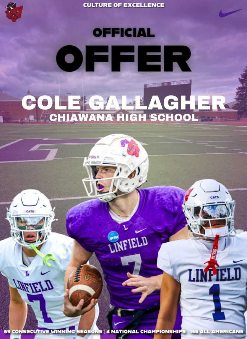 ColeG411's tweet photo. #AGTG I am blessed to receive an offer from Linfield!! 
@JettSearle1 @chiawanafb https://t.co/rQ7PzLDOkX