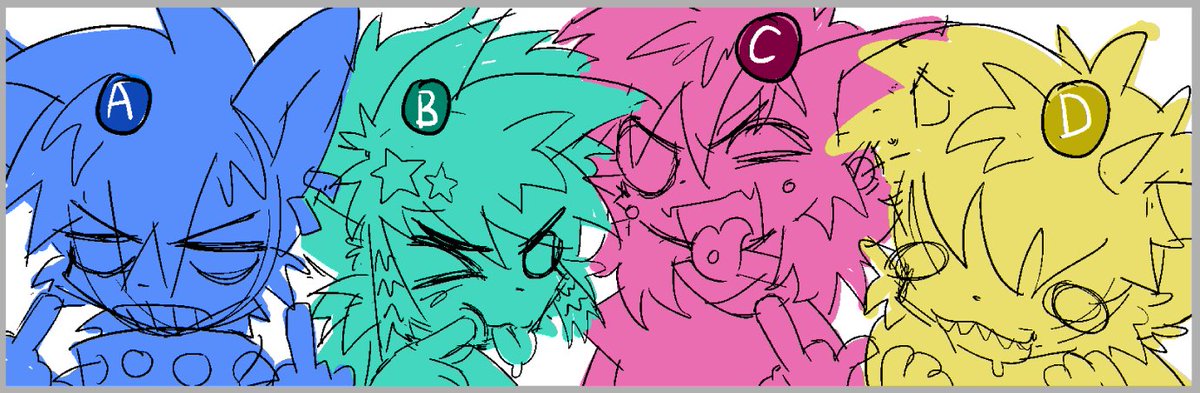 the sillies ever YCH!! first come first serve. $50 each. TYSM!!! comment below with your character ref and claim your letter.. good luck!! 🏃‍♂️💨