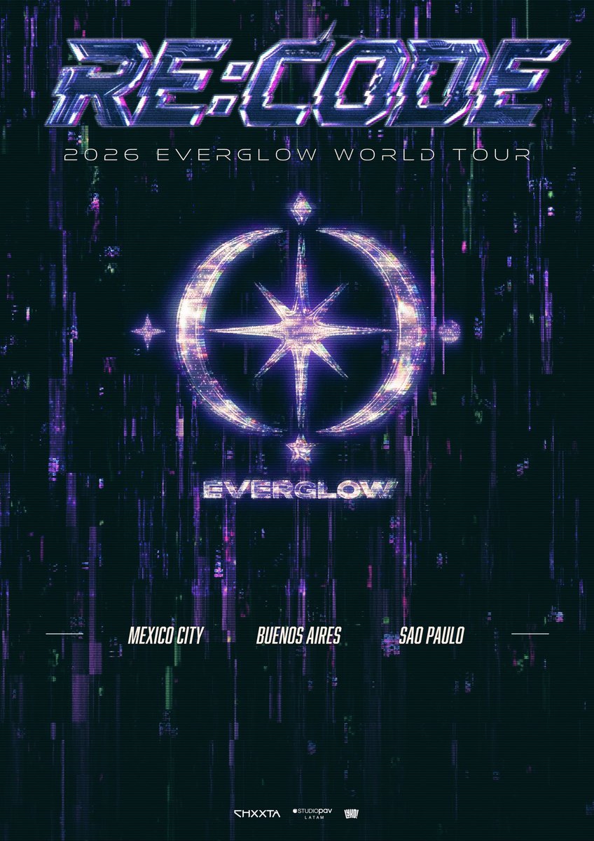 𝟮𝟬𝟮𝟲 𝙀𝙑𝙀𝙍𝙂𝙇𝙊𝙒 𝙒𝙊𝙍𝙇𝘿 𝙏𝙊𝙐𝙍 [𝙍𝙀:𝘾𝙊𝘿𝙀] 𝙞𝙣 𝙇𝘼𝙏𝘼𝙈
  
✦ 𝗠𝗘𝗫𝗜𝗖𝗢 𝗖𝗜𝗧𝗬
✦ 𝗕𝗨𝗘𝗡𝗢𝗦 𝗔𝗜𝗥𝗘𝗦
✦ 𝗦𝗔𝗢 𝗣𝗔𝗨𝗟𝗢

Stay tuned for more information˚✧

#EVERGLOW #에버글로우 #RE_CODE #EVERGLOWinLATAM