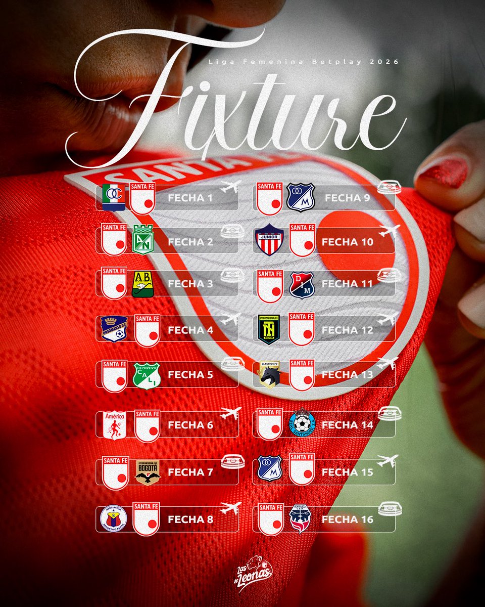 LeonasSantaFe's tweet image. ¡Este es el fixture de las #Leonas 🦁 para la Liga Femenina BetPlay 2026 ✨!

Nos vemos pronto 🇮🇩😍🫡