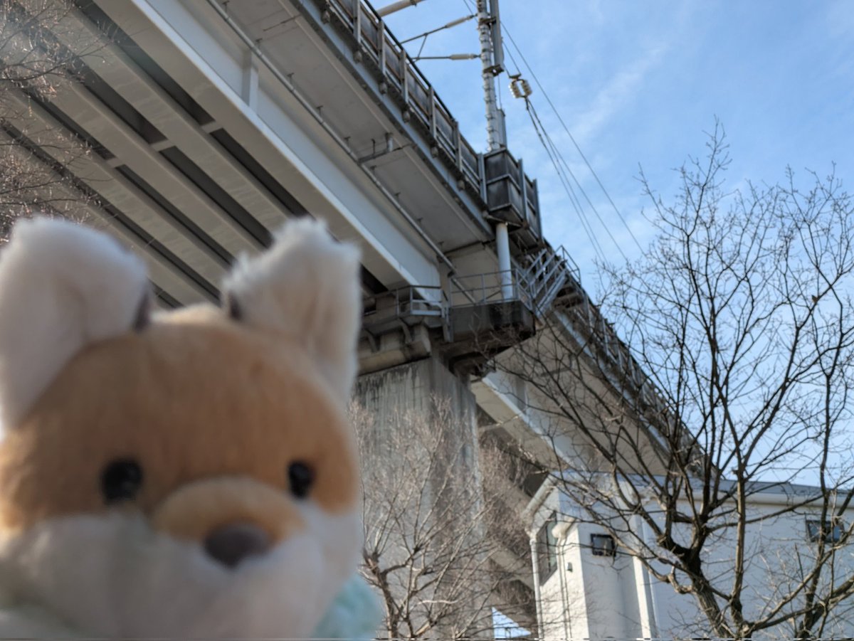 新幹線の下の公園でひと休み🍵