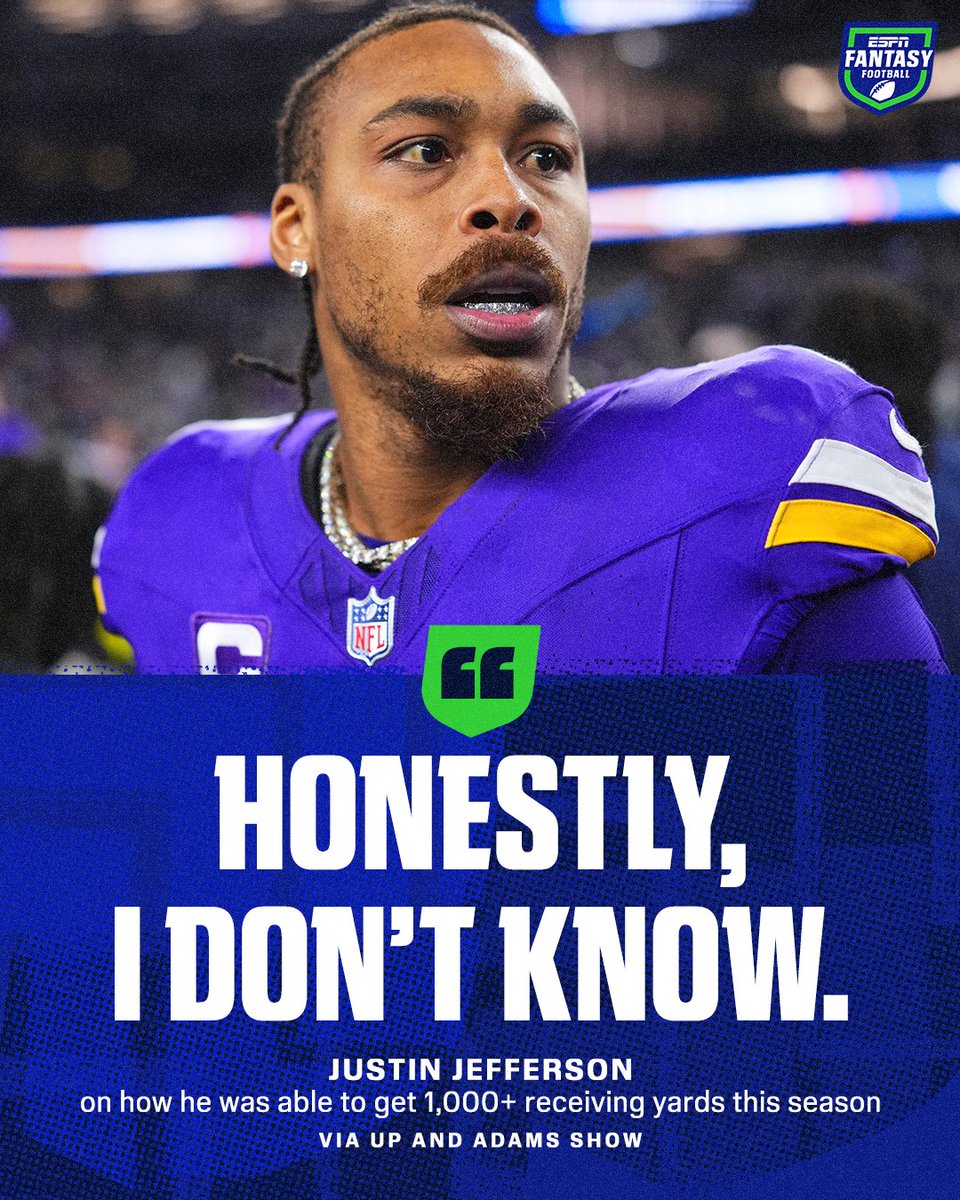ESPNFantasy's tweet image. Justin Jefferson kept it real 😅