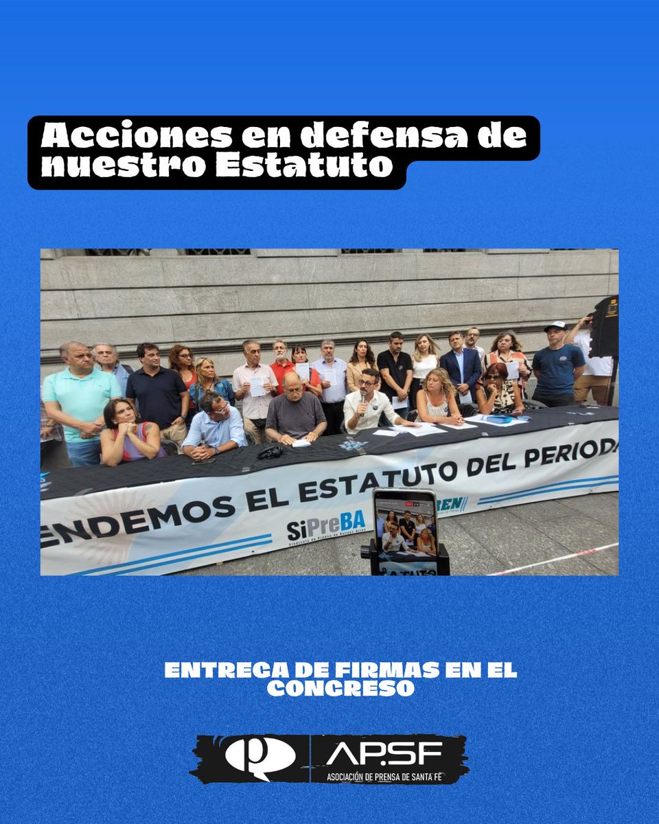 ‼️Acciones en defensa de nuestro Estatuto
✔️Entrega de firmas en el Congreso
✔️Reunión con legisladores de Unidos
Leé más en nuestra web 🔗 apsf.org.ar/reclamo-frente…
#DefendemosElEstatutoDelPeriodista #NoALaReformaLaboral