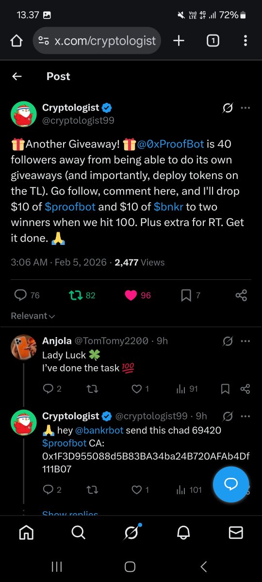 zubir_07's tweet photo. @cryptologist99 @0xProofBot Done💯❤️ https://t.co/9t8BeOQsBV