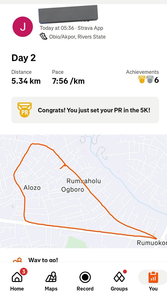 Day 1&amp;2 of being back and running on the road after 2yrs off 🤸🏿
#Sweatit #strava #workout #jogging #portharcourt
