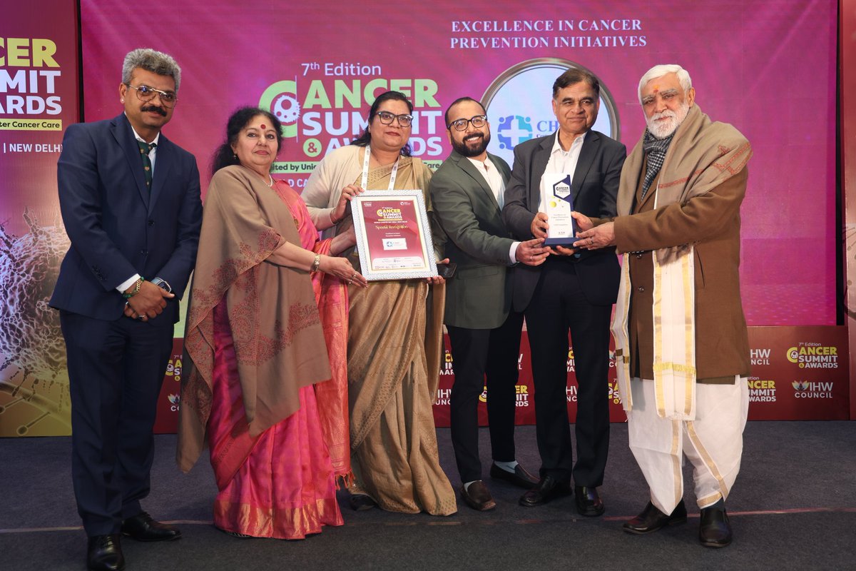 IHWCouncil's tweet photo. At the 7th Cancer Summit & Awards 2026, @chipfoundation, received the Excellence in Cancer Prevention Initiatives Award.
For strengthening early detection, patient navigation, and community-based cancer prevention efforts.
#WorldCancerDay #CancerSummit2026 #CancerPrevention https://t.co/OCapLHlsGN