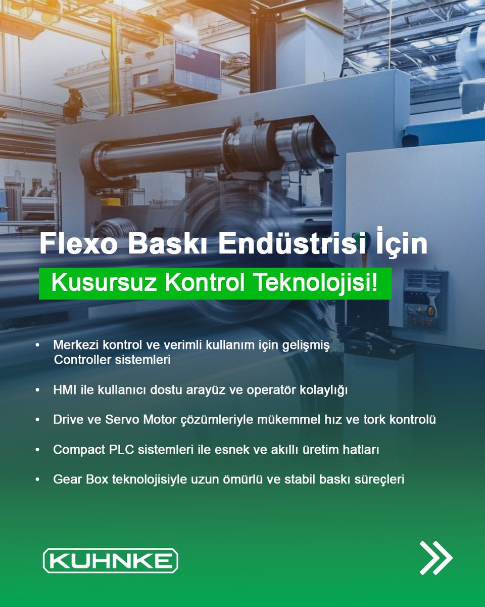 KuhnkeTurkey's tweet photo. 🖨️ Flexo Baskı Endüstrisi İçin Kusursuz Kontrol Teknolojisi!
#kuhnke #kuhnketurkey #kendrionkuhnke #technology #codesys #controlautomation #automation #HMI #teknoloji #codesys #flexobaskı #kontrolteknolojisi #controller #drive #servomotor #compactplc #plc #gearbox https://t.co/BHO0Xly94e