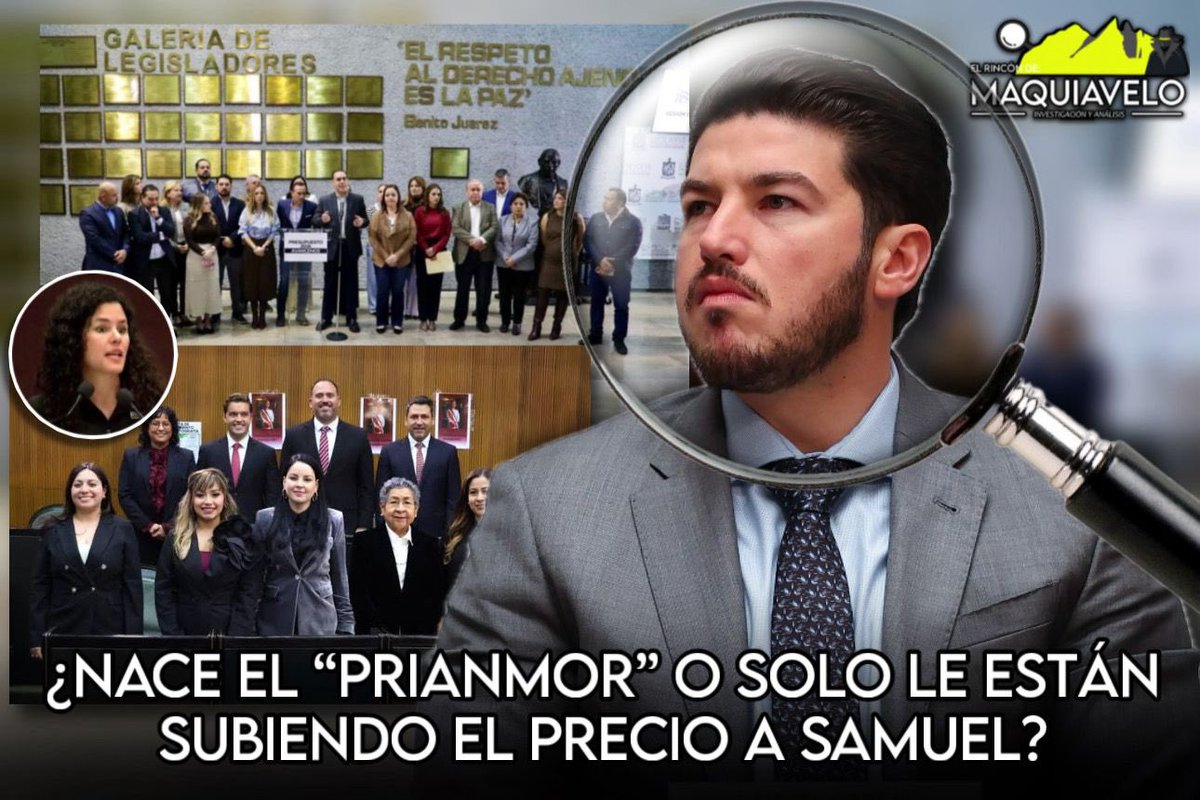 ¿NACE EL “PRIANMOR” O SOLO LE ESTÁN SUBIENDO EL PRECIO A SAMUEL?

POR: DON MAQUI

A partir de hoy Nuevo León entró a otra liga, lo que parecía pleito de cantina entre Morena (<a href="/PartidoMorenaMx/">Morena</a>) y Samuel García (<a href="/samuel_garcias/">Samuel García</a>) amenaza con convertirse en operación quirúrgica para