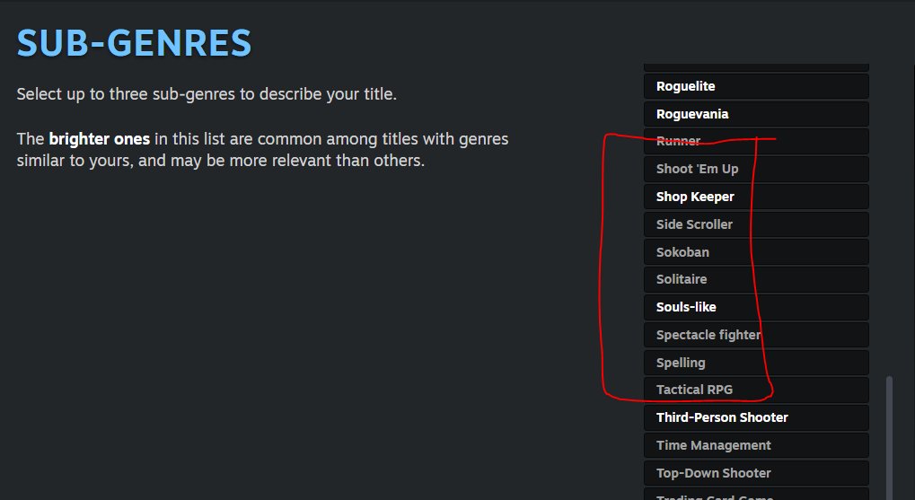 Kinda wild that in 2026 <a href="/Steam/">Steam</a> still don't have a "Survival" Genre or Sub-Genre. At least we have a "Spelling" sub-genre though.