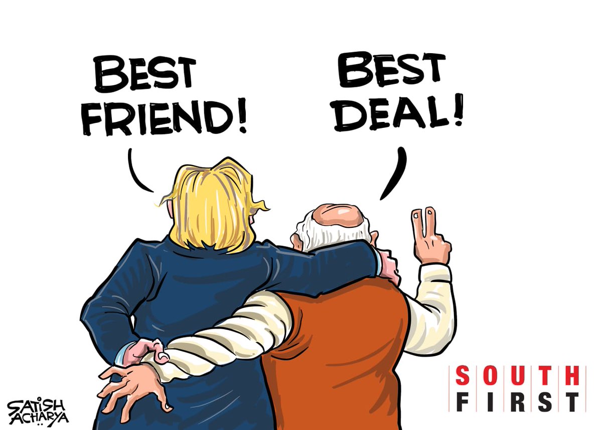 satishacharya's tweet photo. Best Friends! #USdeal 
@TheSouthfirst cartoon. https://t.co/uIXdCJkLIX