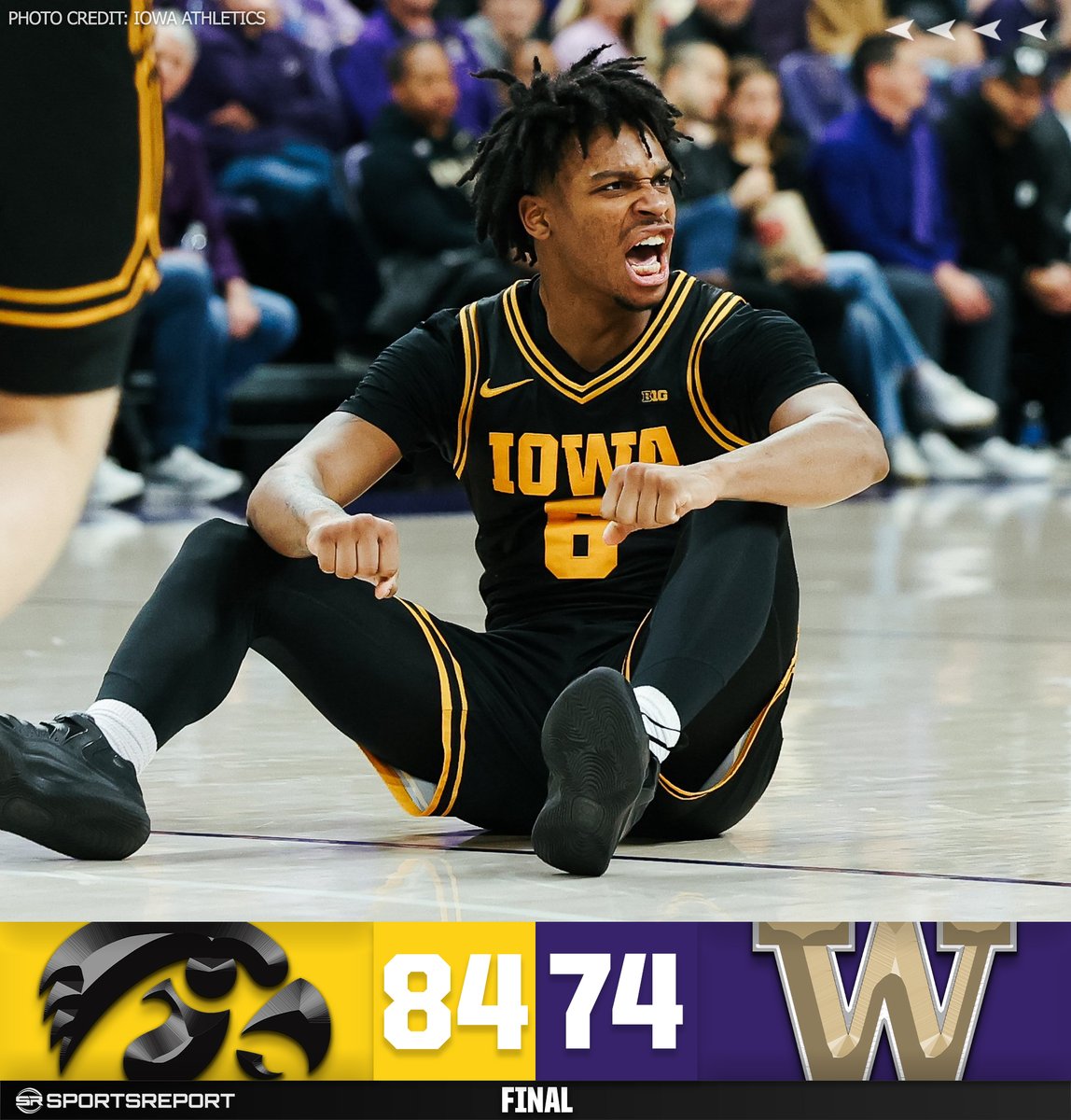SRHawkeyes's tweet photo. HAWKEYES WIN!!! Iowa beats Washington on the road!! https://t.co/51TuTrnhnv