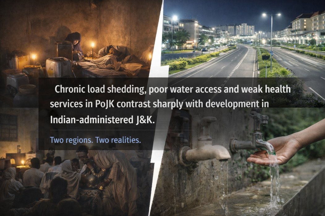 Chronic load shedding, poor water access and weak health services in PoJK contrast sharply with development in Indian-administered J&amp;K. #KashmirKhushhaal