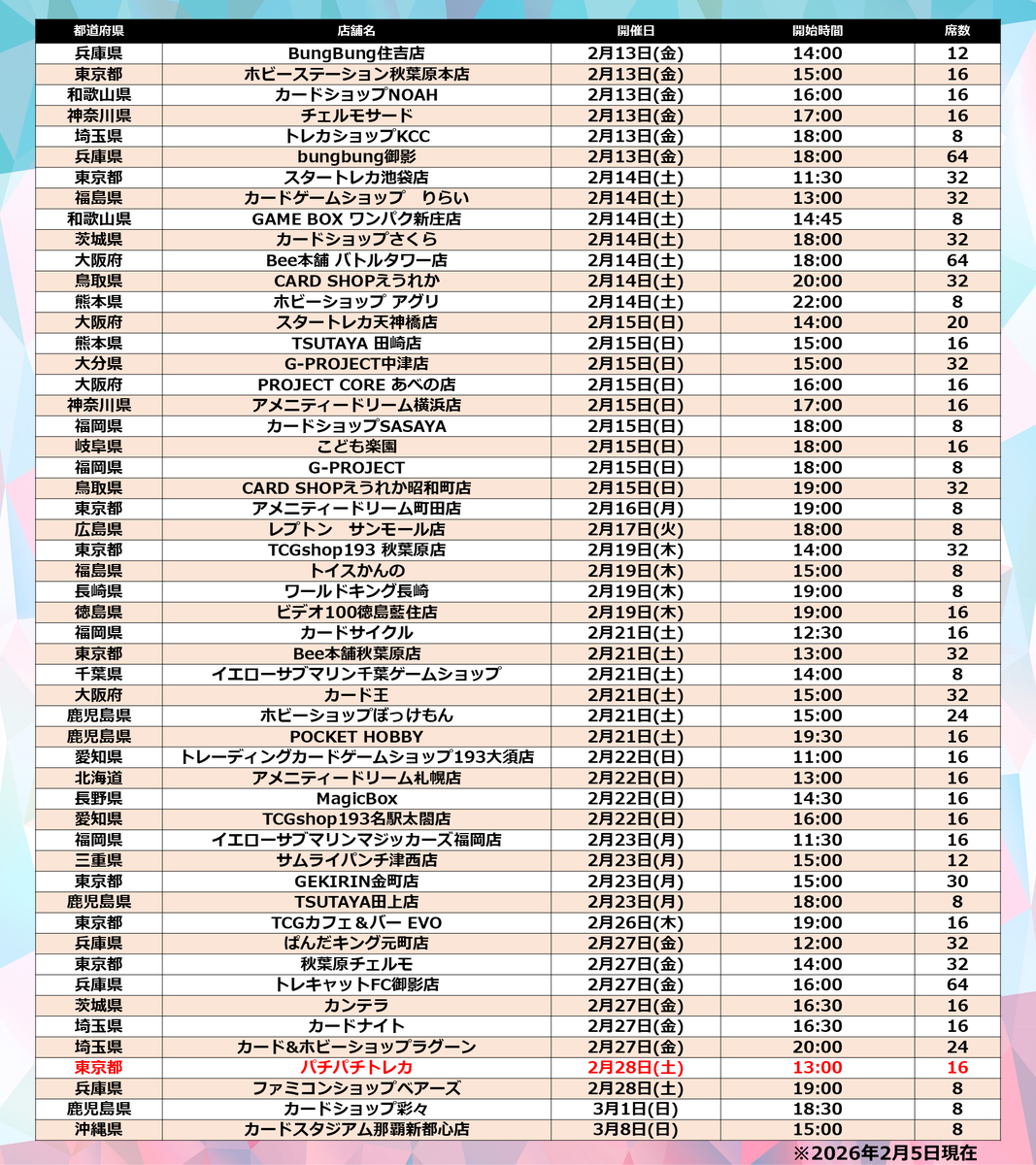 お知らせ】 マスターズカップの開催店舗の追加がございます。 ご確認