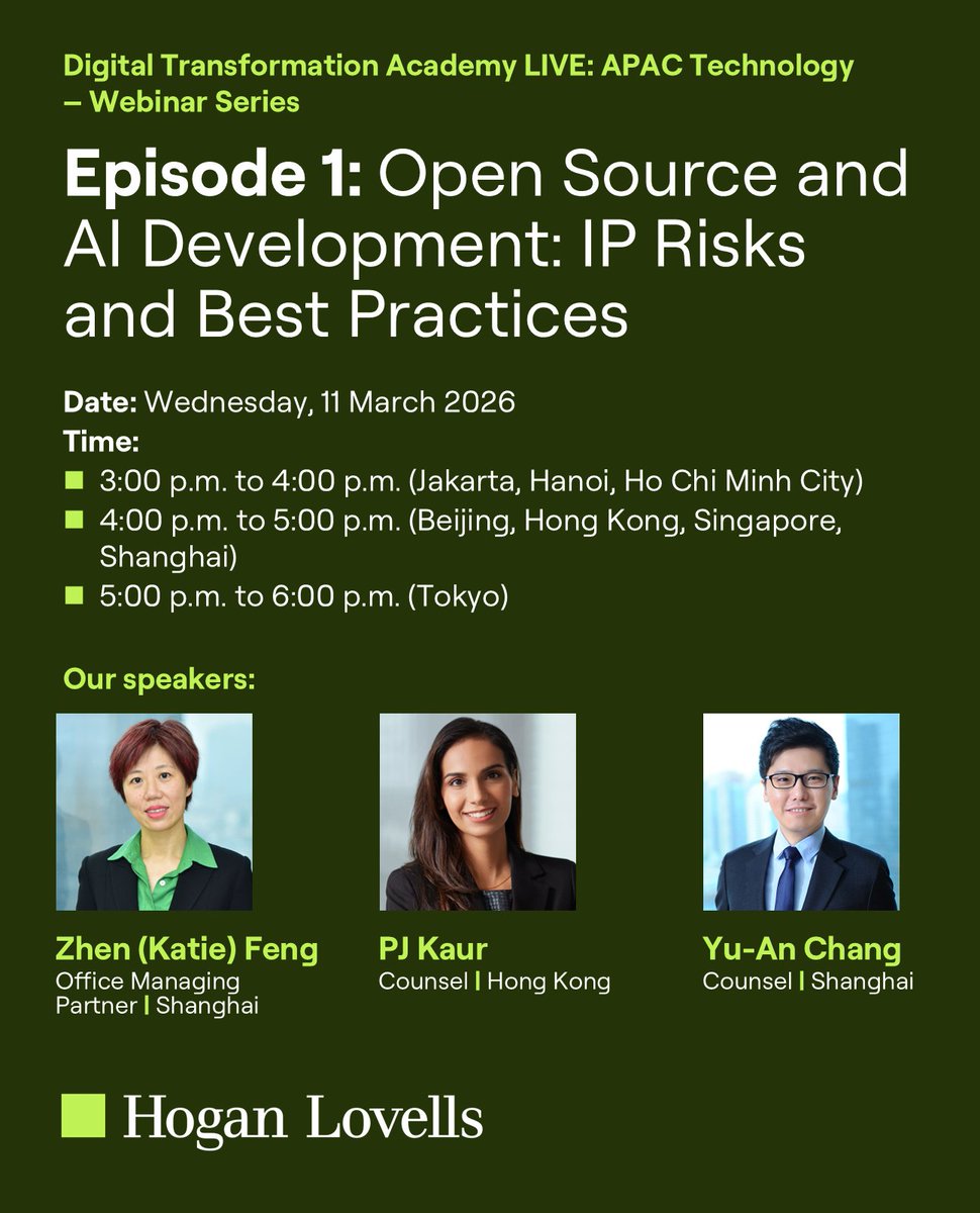 11 March - Digital Transformation Academy LIVE - Join our APAC Technology Webinar. 

Our speakers will examine the intersection of open source software and AI in the  APAC region, with a particular focus on Mainland China and Hong Kong. 

Register here: ow.ly/mNBu50Y8NBP