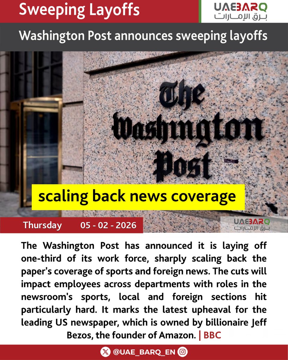 #Washington_Post announces sweeping layoffs, scaling back news coverage ...