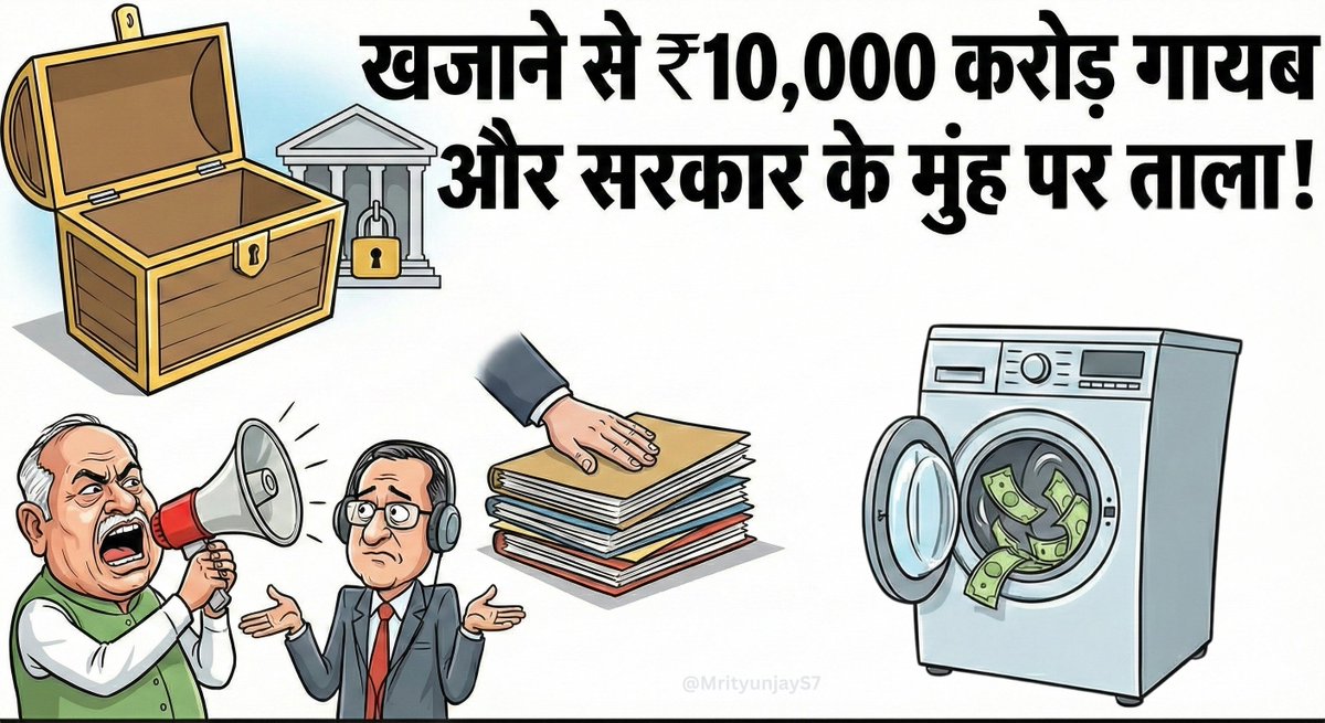 खजाने से ₹10,000 करोड़ गायब और झारखंड सरकार के मुंह पर ताला है! 

मंत्री जी आर्डर दे रहे हैं, लेकिन अफसर सुन नहीं रहे। क्योंकि लगता है  "ऊपर" से इशारा है! 
वित्त सचिव ने फाइल सरका दी, मुख्य सचिव ने फाइल दबा दी। यह "सरकारी काम" नहीं, यह पक्के चोरों की सेटिंग है।

मुख्य सचिव जी, 3