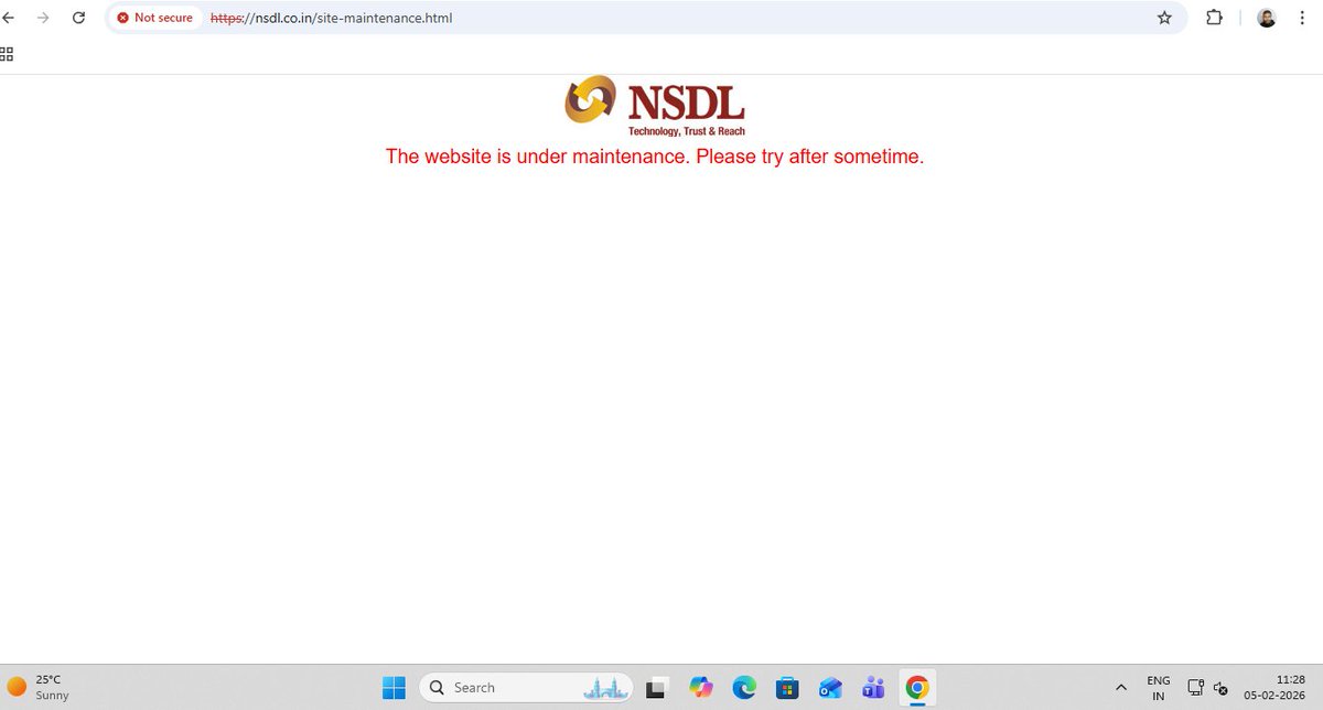 ca_pratikshah's tweet photo. @NSDL_Depository I am attempting to lodge a complaint on NSDL site but the technical problem is site is under maintenance.
I have enclosed Snapshot of same. @NSDL_Depository https://t.co/ogDKkBG0Ry