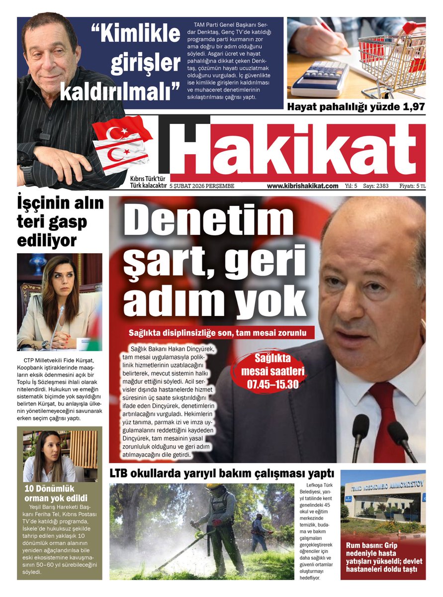 05 Şubat 2026 Perşembe. HAKİKAT’TE bugün…