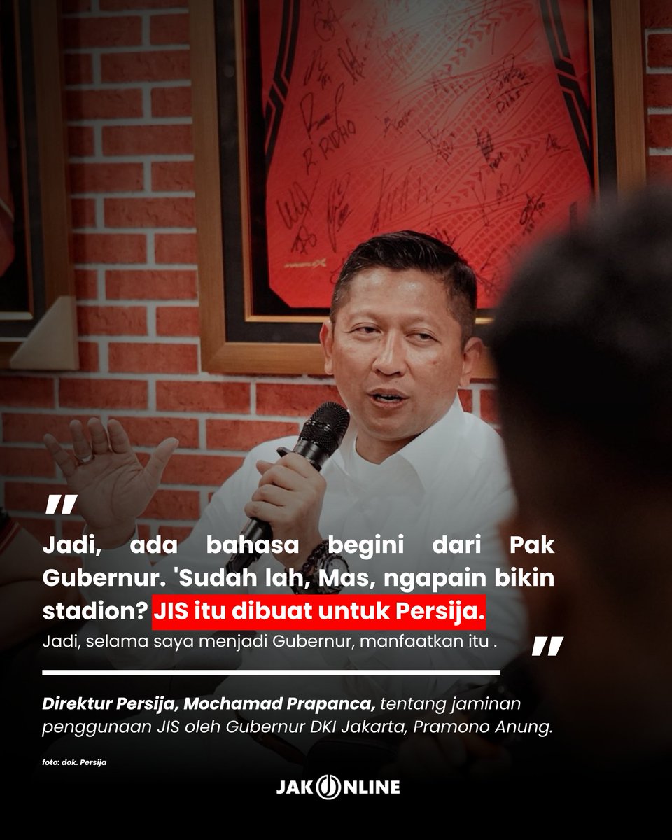 Apa yang lagi terjadi sama JIS sekarang bisa jadi bukti kalau yang namanya “komitmen” dari politisi itu sering kali punya dua sisi.

Kalau ada yang bilang Persija lagi dimanjain, justru kondisi kayak gini tuh Persija lagi ada di posisi dilema.

Mau jalan sendiri, tapi diminta