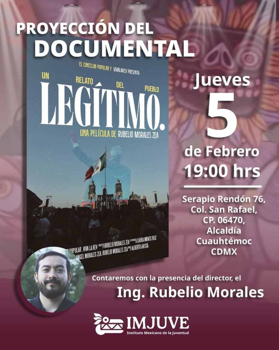 Un gusto enorme presentar mañana #LegítimoDoc en el <a href="/imjuvemx/">imjuvemx</a> nos saludamos por allá.