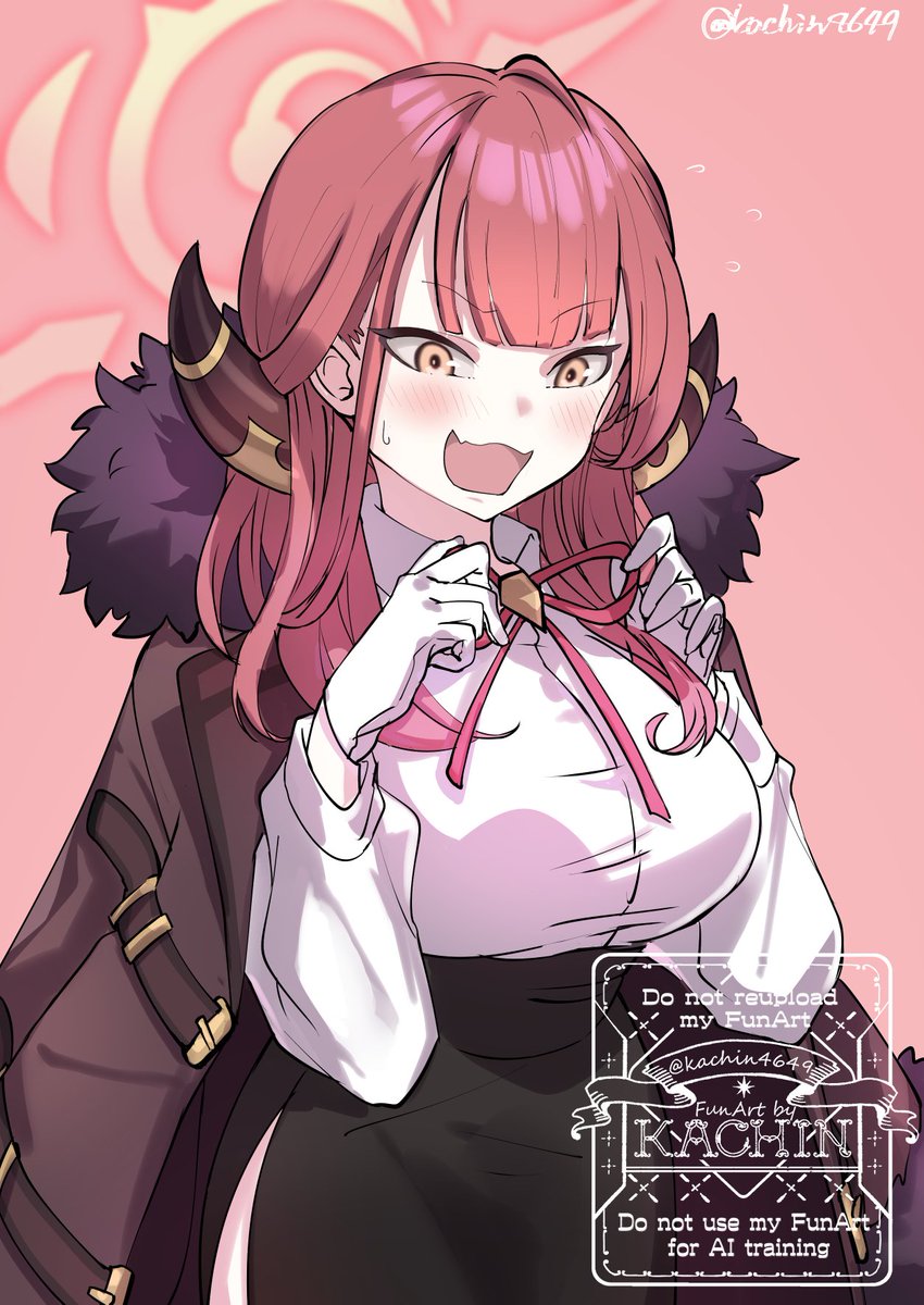 陸八魔アル(ブルアカ) 「#ブルアカ5周年 準備にテンパるアル社長 5周年おめでとうございます」|𝑲𝑨𝑪𝑯𝑰𝑵のイラスト