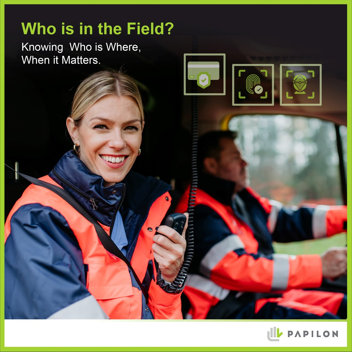 Papilon DIP, saha operasyonlarının karmaşıklığı dikkate alınarak geliştirilmiş; kimlik doğrulama ile mekânsal farkındalığı birlikte ele alan entegre bir çözüm sunar.

Geniş alanlara yayılan ya da yüksek yoğunluklu insan hareketinin bulunduğu ortamlarda, operasyonel süreçlerin