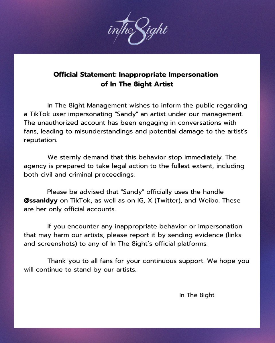 In The 8ight official tweet media