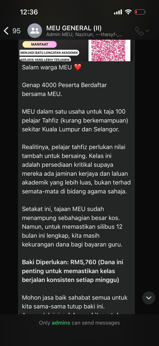 tattyhassan's tweet photo. Korang kalau nak infak kan, bagus untuk budak tahfiz

Diorang ni otak memang padu betul. Kelas MEU ni ada buat slot infak untuk Budak Tahfiz belajar English and Chinese

Good initiative, sebab career diorang mostly limited. Jom tolong sikit-sikit 😊 https://t.co/EYfmyUOnj6