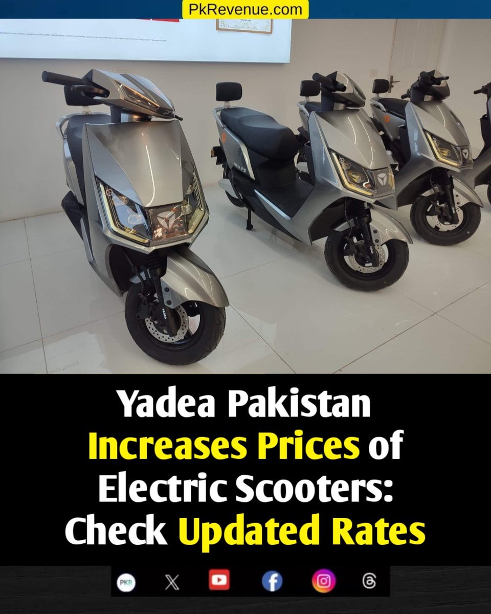 pkrevenue's tweet image. Yadea Pakistan Increases Prices of Electric Scooters: Check Updated Rates

Read More: pkrevenue.com/yadea-pakistan…

#Yadea #YadeaEV #electricscooter #EVScooter