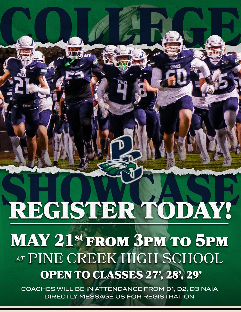 pinecreek_fb's tweet image. Calling all athletes sign up today for the college showcase.  All coaches welcome and players. Players DM for registration link @FORDHAMFOOTBALL @BrandonHuffman @BengalGridiron @CowboyFB @WinonaState_FB @NevadaRecruits @Nicholls_FB  @asugrizzliesfb @CSCFootball @CSUFootball