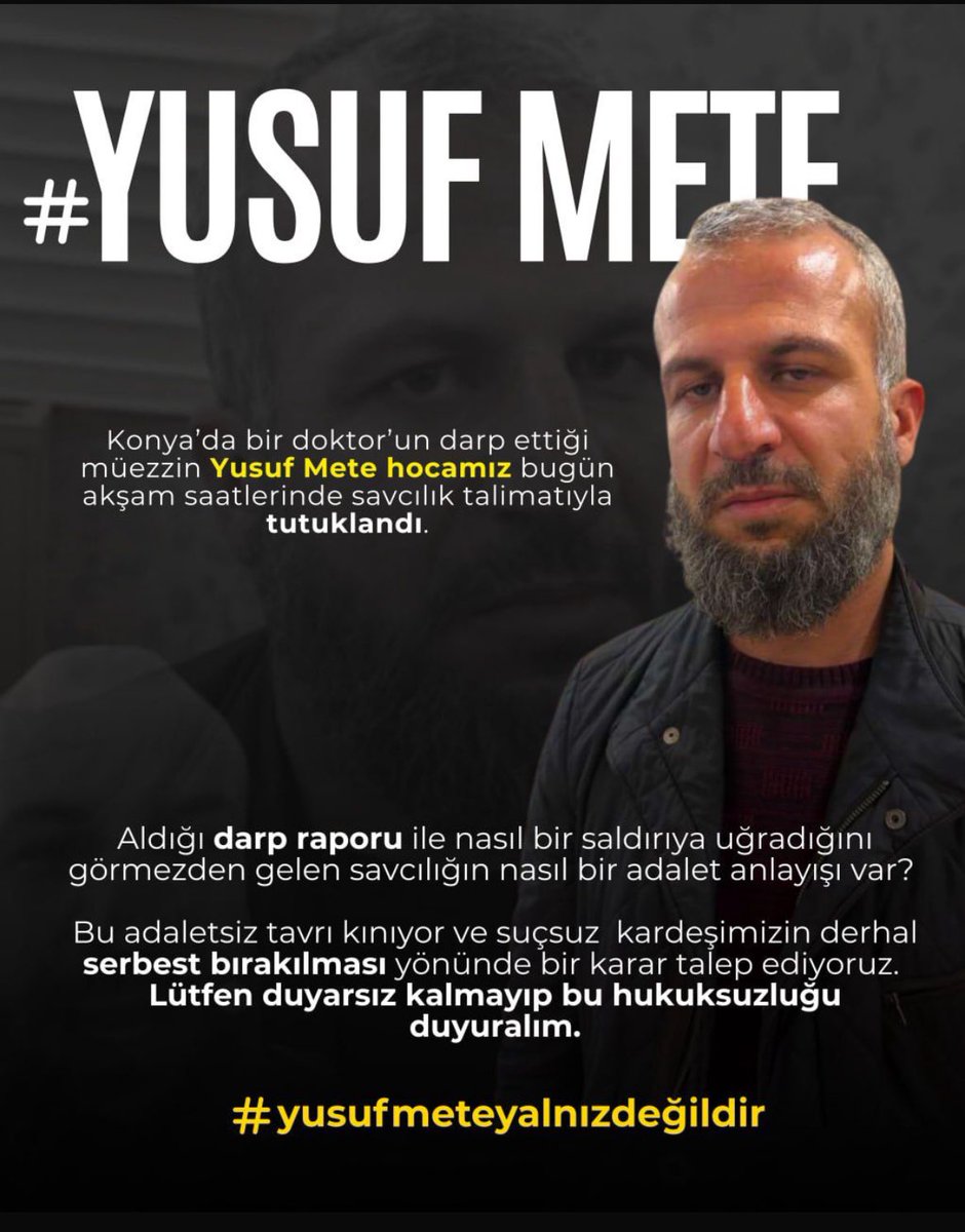 earabiyya's tweet photo. Şiddete hayır, ayrıcalığa da hayır.
Denge, hukuk ve insanlık.

#yusufmeteyalnızdeğildir https://t.co/JPvqH5nEac