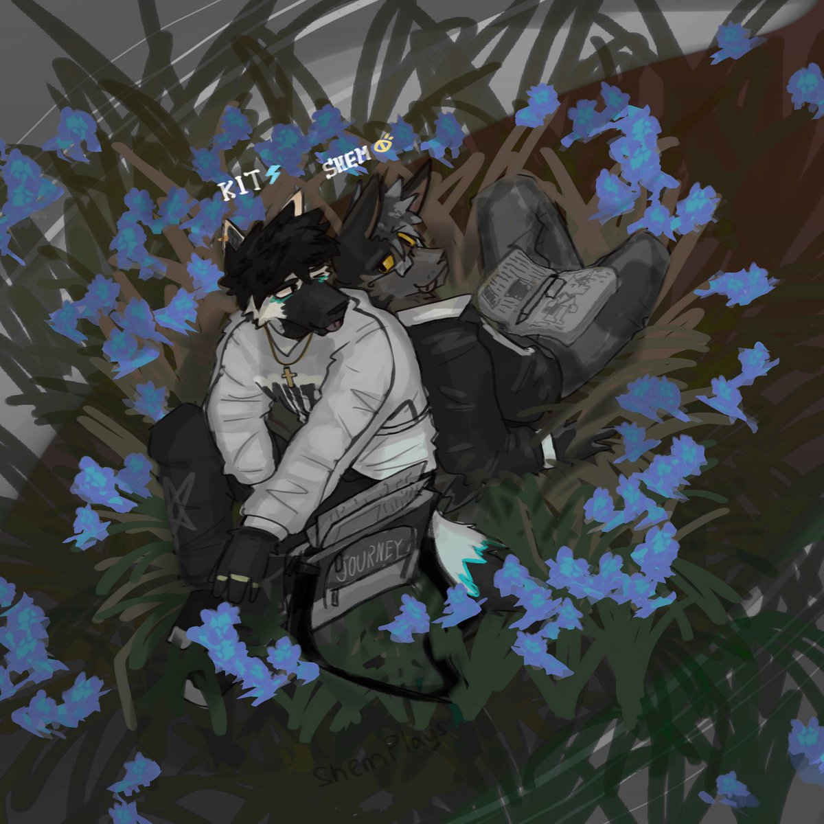 ShemPlays's tweet photo. (2/2) 💠 Blue Flower, a place to enjoy and relax with your good old friend @concordia_bw #BestFriend #Furry #Furryart #BlueFlower https://t.co/UW49r6ConI