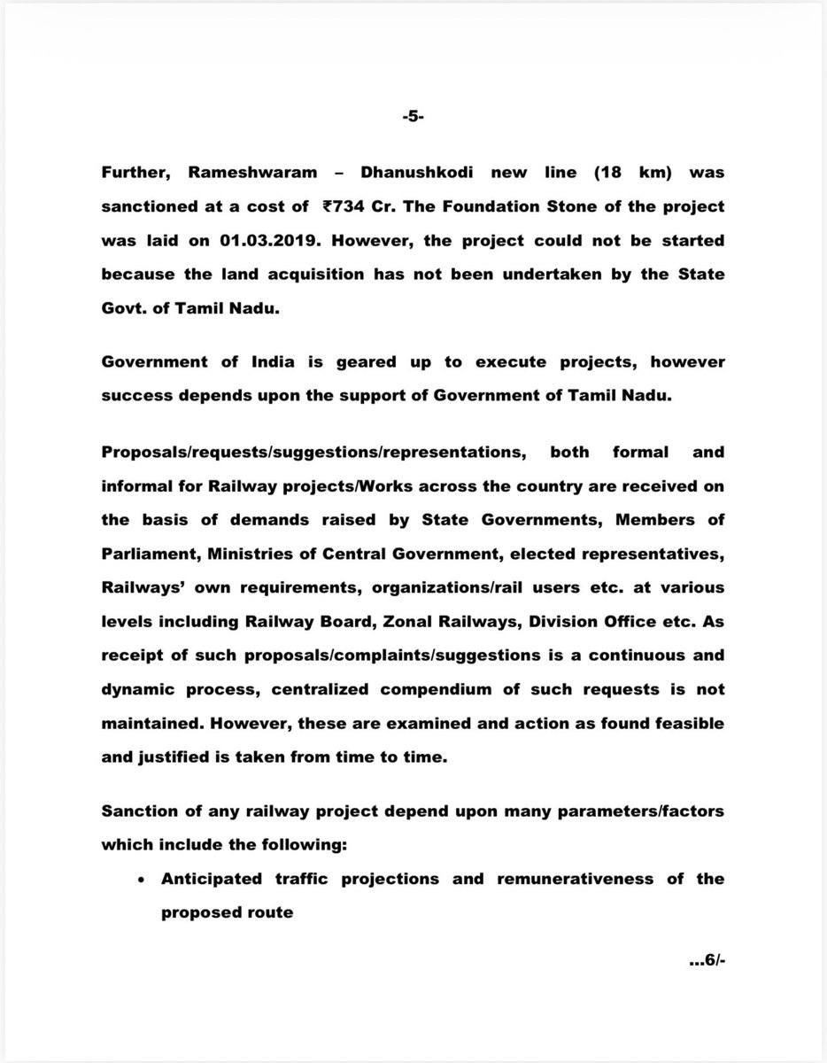 DMK MP Smt <a href="/KanimozhiDMK/">Kanimozhi (கனிமொழி)</a> is ignorant of the facts, as always, and has no clue what is happening in Tamil Nadu under the Corrupt leadership of her brother &amp; TN CM Thiru <a href="/mkstalin/">M.K.Stalin - தமிழ்நாட்டை தலைகுனிய விடமாட்டேன்</a>. 

₹35,701 Crore worth of Railway projects are currently underway in Tamil Nadu, but their execution
