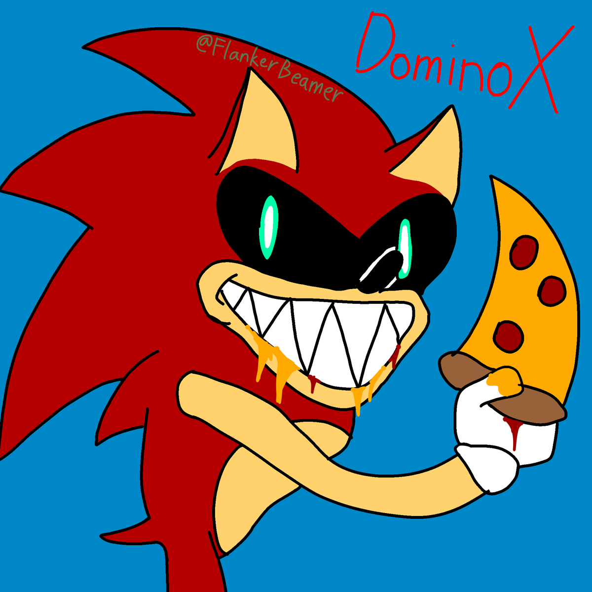 FlankerBeamer's tweet photo. Meet DominoX. He's red and like pizza.
#sonicexe #OC #DominoX https://t.co/JtKr7Wiyhf