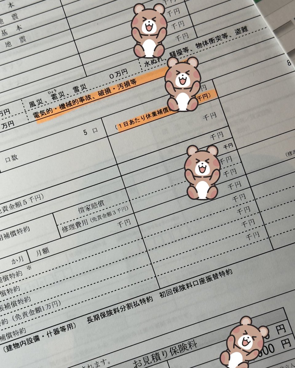 5年契約のスタジオ火災保険の更新。時が経つのは早いね。毎回金額が