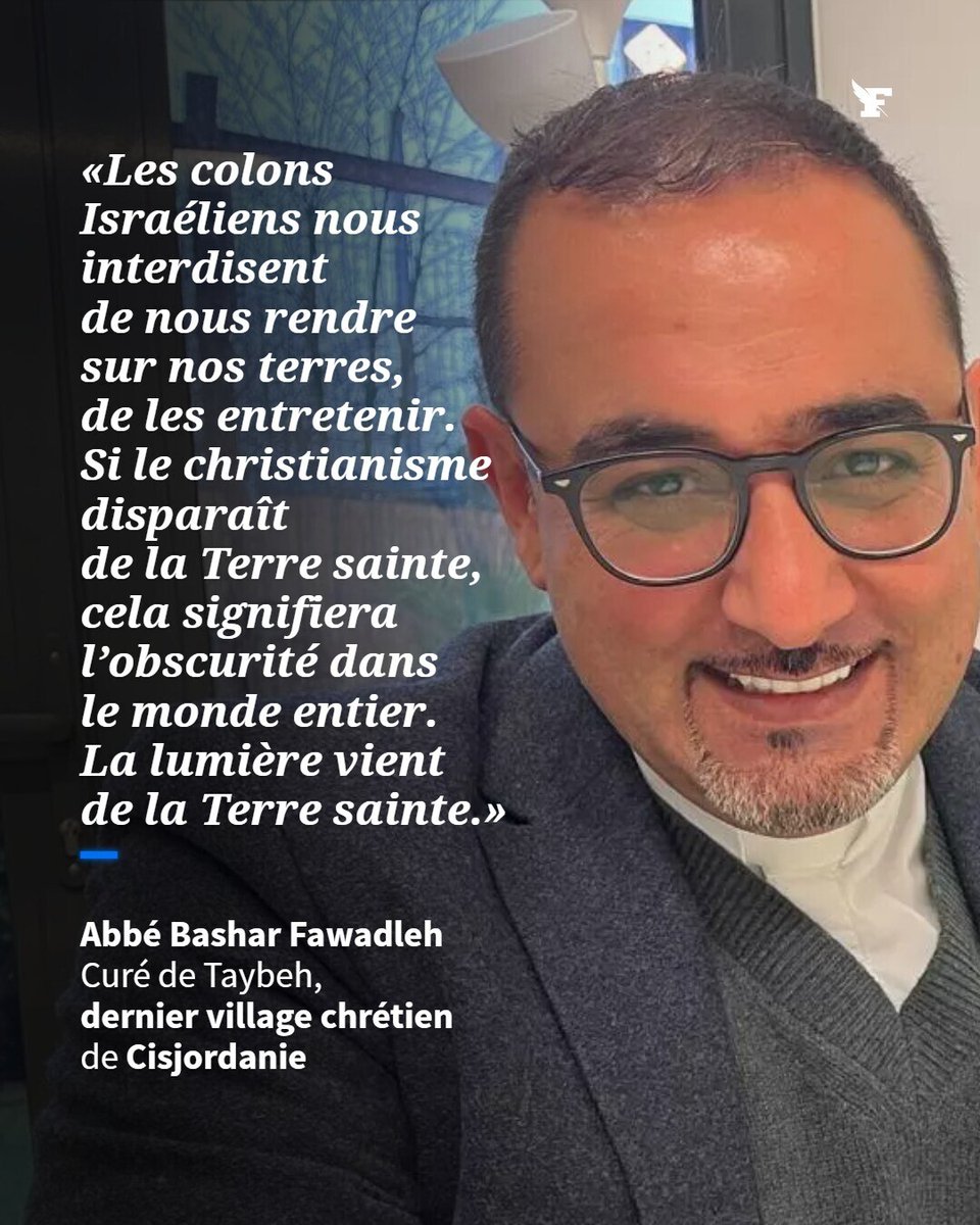 Bashar Fawadleh alerte sur l’émigration de ses fidèles et les attaques régulières des colons. →l.lefigaro.fr/SmxM