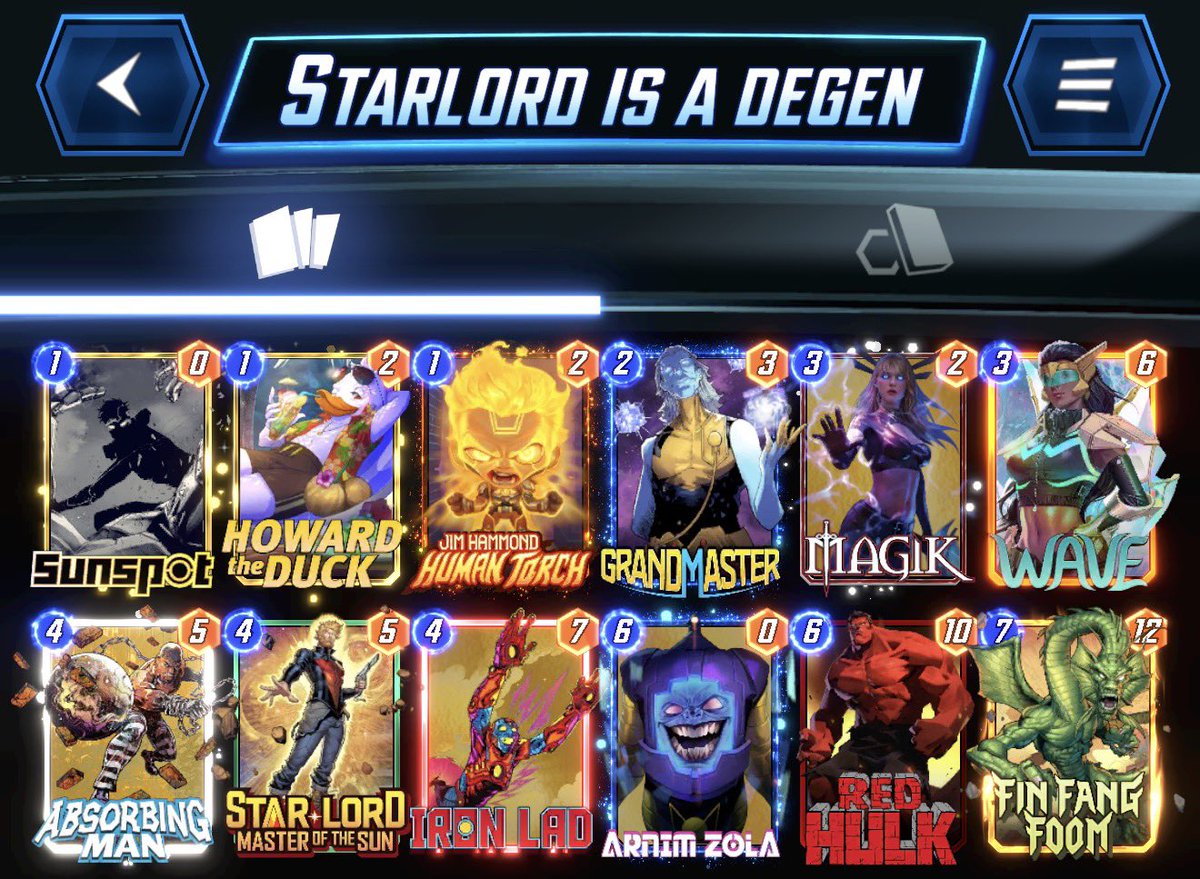 bullseye_qwerty's tweet photo. Day 1.5 Infinite using SL: MOTS.

The card is a lot of fun and very broken.

This was no slow 1-2 cube grind. Everyone is snapping like crazy. It was big 4 and 8 cube swings all the way to the end.

I used MS/FFF in the 70s, Hela in the 80s, and power slop to 100.

#MarvelSnap https://t.co/vh1pPlz7rw