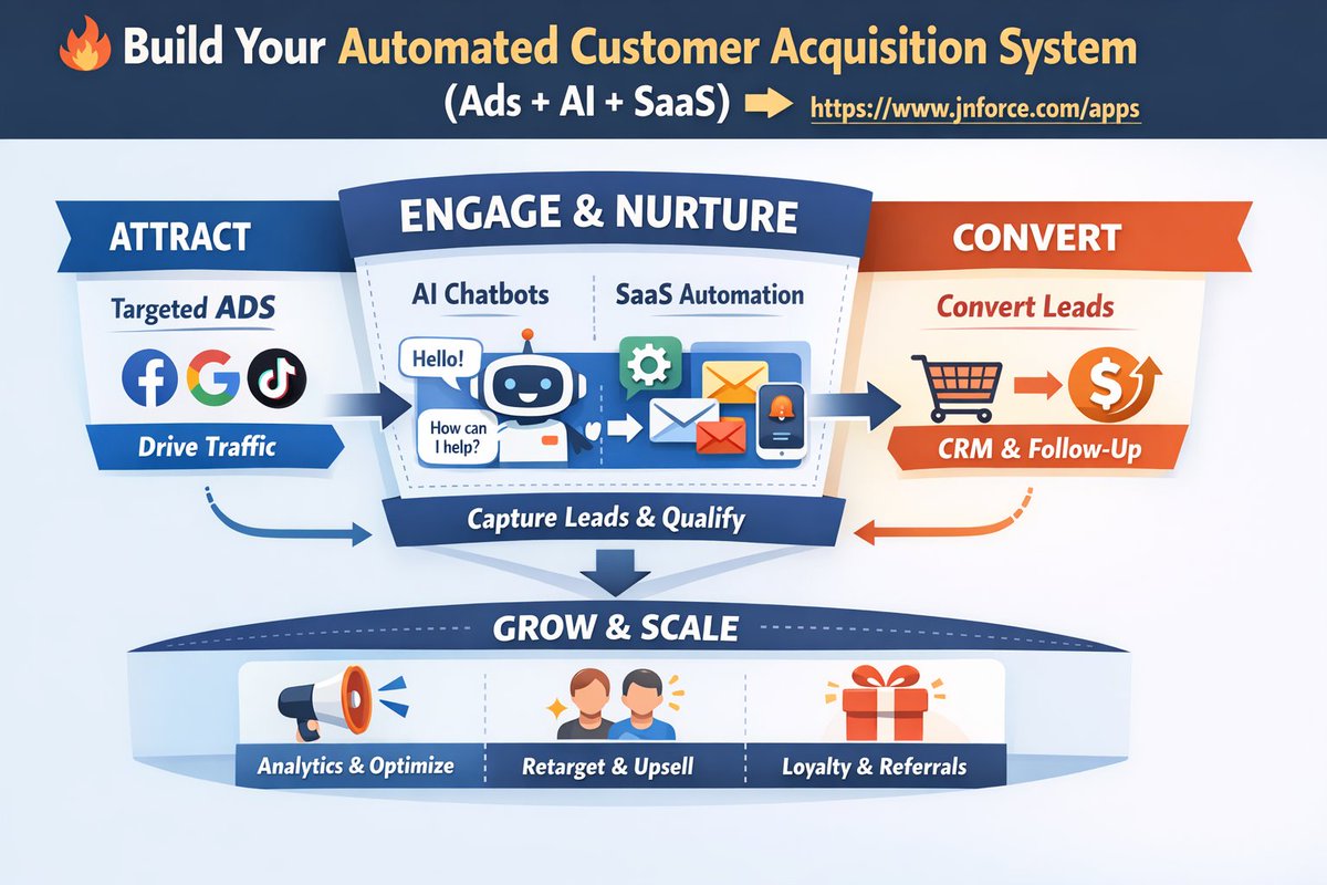 🔥Build your automated customer acquisition system (Ads + AI + SaaS) 👉 jnforce.com/apps