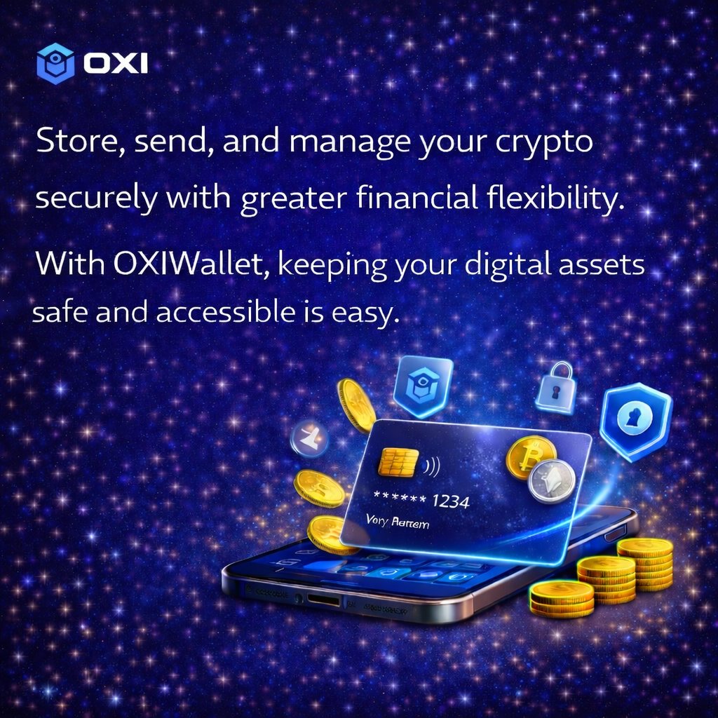Digital assets deserve modern tools.

OXI Wallet makes crypto simple, accessible, and ready for daily life — with flexibility that moves at your pace.

#OxiWallet #CryptoEducation #DigitalAssets #Web3 #Fintech