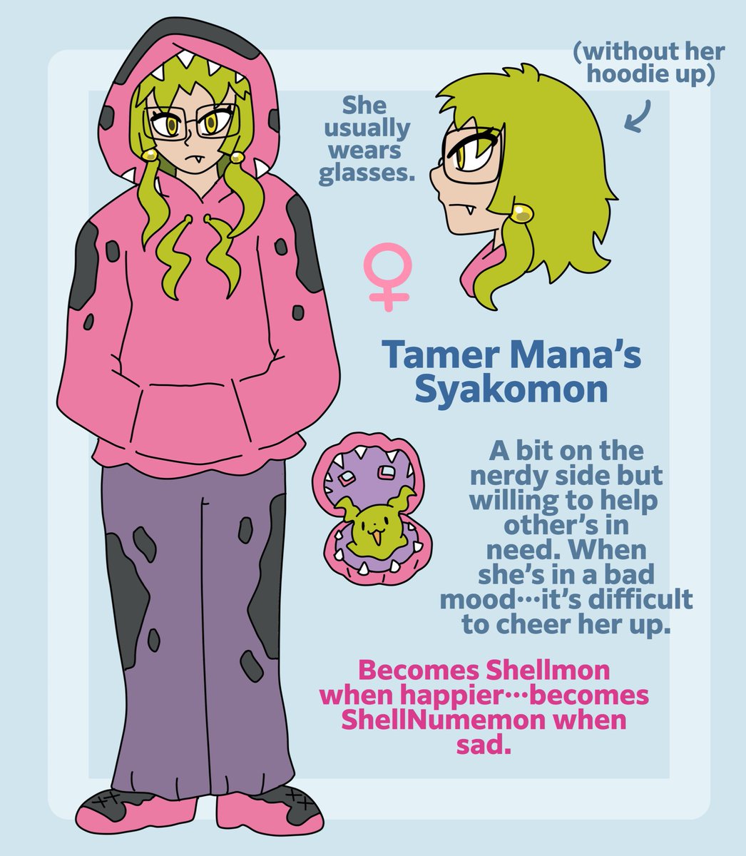 screw it: here's a Syakomon gijinka 🐚 #digimon 