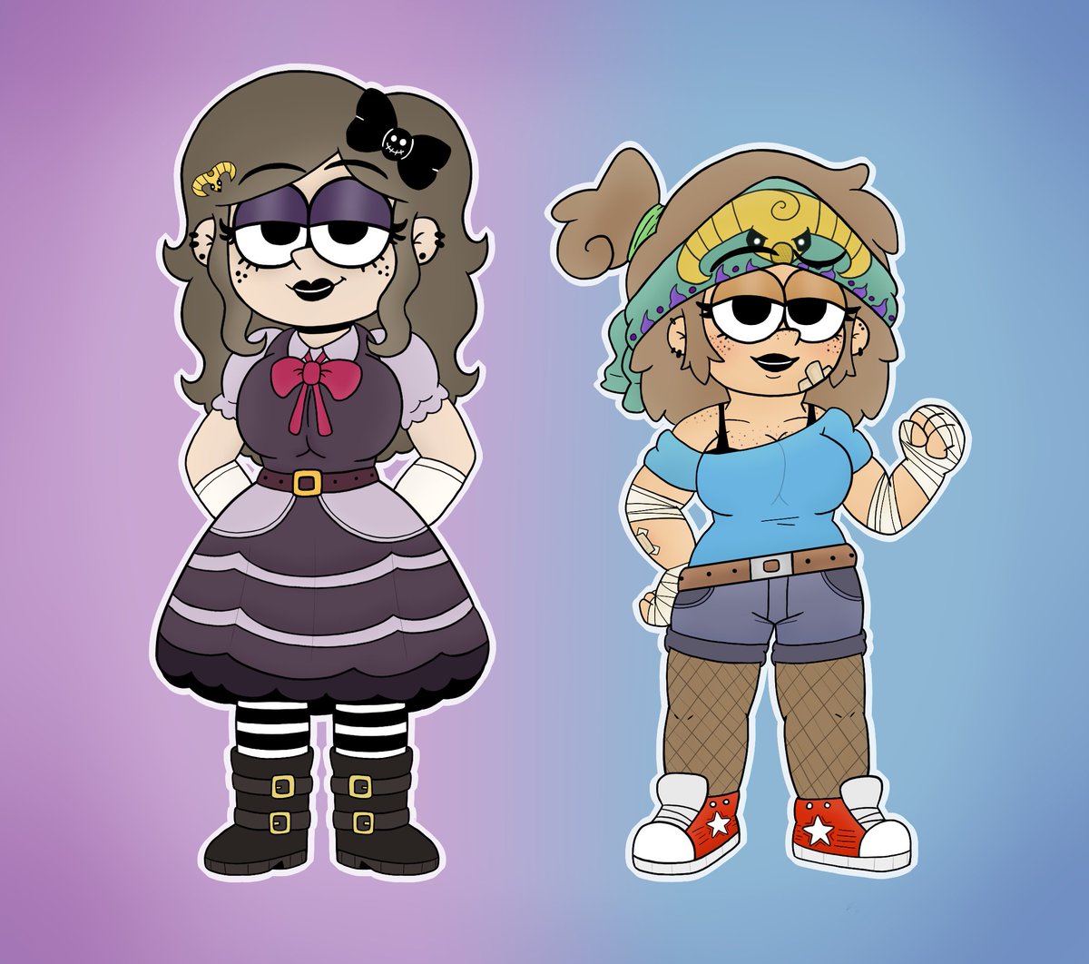 CorbatasDraws's tweet photo. Feliz cumpleaños @LaloFics 
💜Angelica y Abby Versiones Adultas💙
Dibujito que tenia pendiente por subir, espero te guste mucho amiga, Espero hayas tenido un hermoso dia!!
#Sinkids #sin_kids #OCs #Tlh #theloudhouse #Gwemy #Lemith #Angelicaloud #Abbyloud #3rdgeneration #digitalart https://t.co/bacD7bsQMK