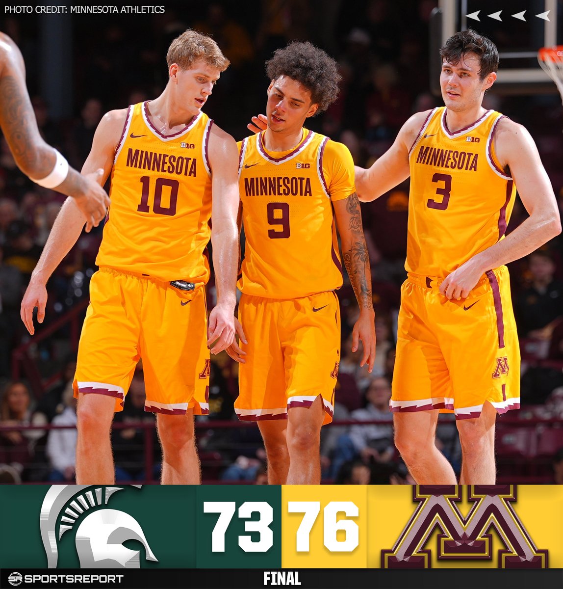 SRGophers's tweet photo. GOPHERS WIN!!! Minnesota takes down Michigan State!! https://t.co/BO0Pf1BX1C