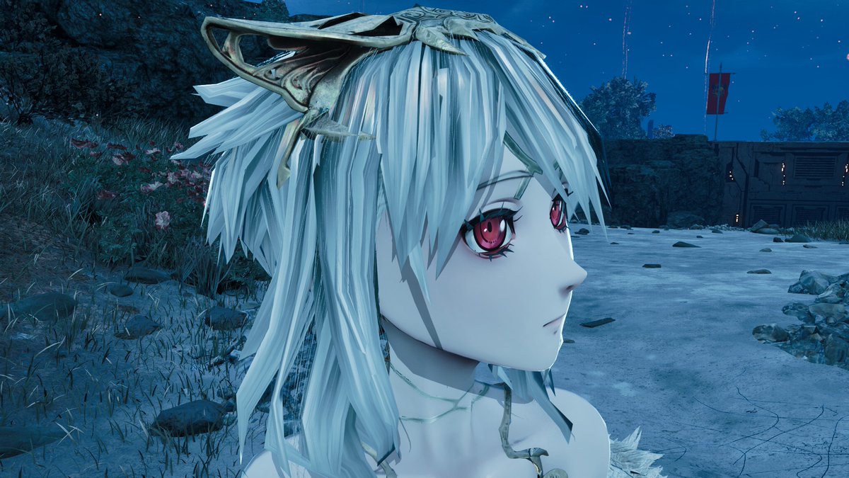 キャラクターモデル品質設定の違いを見てみよう
←高　中　低→

…低くすると髪や衣装のポリゴンが前作と同じぐらい荒くなるが、顔を近づけないとそこまで違和感が無い上に顔や目の質感はほぼ変わらないようなので、少しでも動作を軽くしたいなら妥協してもいいかもしれない
 #コードヴェイン2