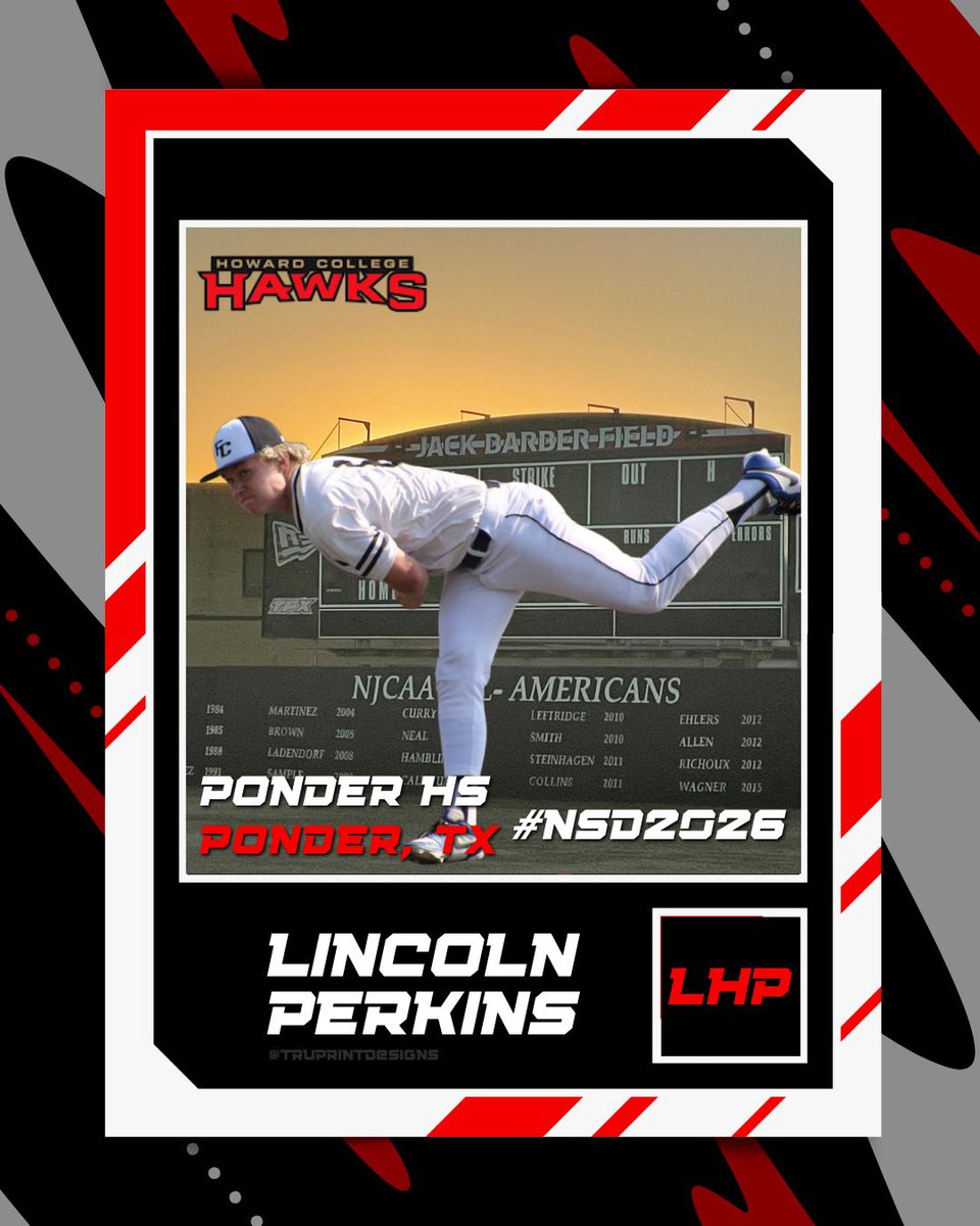 TruPrintDesigns's tweet photo. Congratulations to @lincolnperkins8 on signing to play baseball at Howard College @HC_HawkBaseball #NationalSigningDay #NSD2026 https://t.co/FLDgkrLfxr