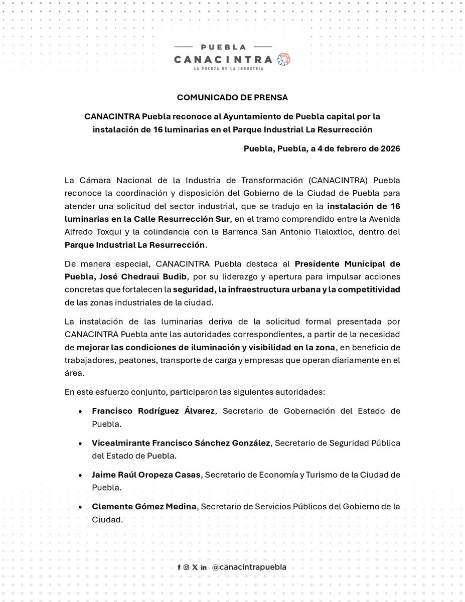 Canacintra Puebla tweet media
