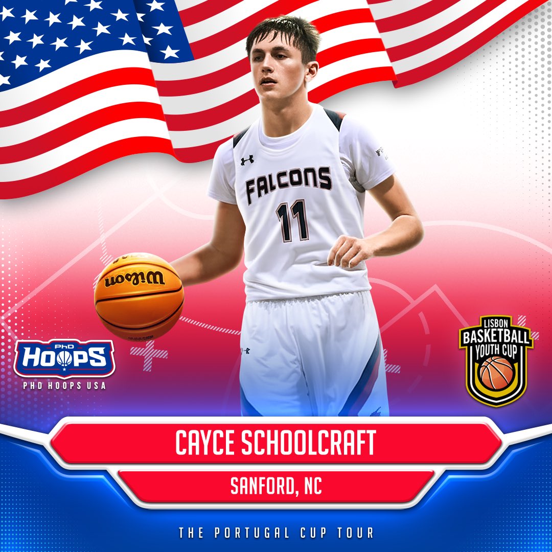 PhDHoops's tweet photo. Welcome CAYCE SCHOOLCRAFT (NC) to our U18 Boys Team headed to Portugal for the Lisbon Basketball Youth Cup in June!! 🇺🇸🏀 #GoForGold #PhDHoopsUSA https://t.co/WWrKPIPZGT