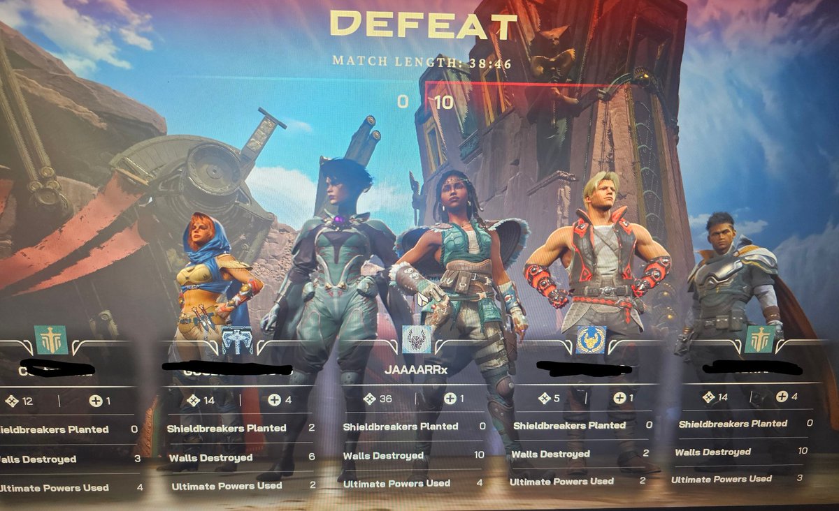 JAAAARRmc's tweet photo. Been having a ton of fun playing @PlayHighguard poor photo quality but just dropped 36 for a loss :( https://t.co/sJNnSnbLwx