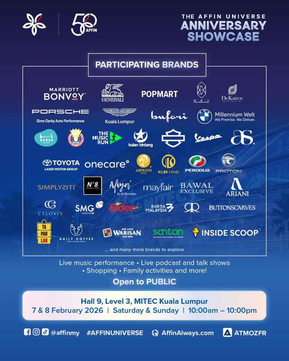 Dah lama teringin nak jumpa CP Sarimah Ibrahim 🥰
Dapat tahu weekend nanti ada dia kat MITEC ada event Affin Universe tuuuu.
Nak pergi lah ! Masuk pun Percuma 🤩

#AFFIN #AFFINUNIVERSE #MITECKL #KLEvents

<a href="/AffinMy/">AffinMy</a>